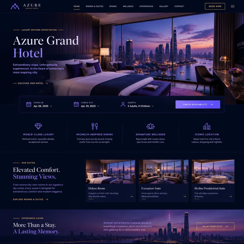 Azure Grand Hotel — demo website preview